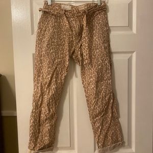 Anthropologie Cropped Leopard Wanderer Pant